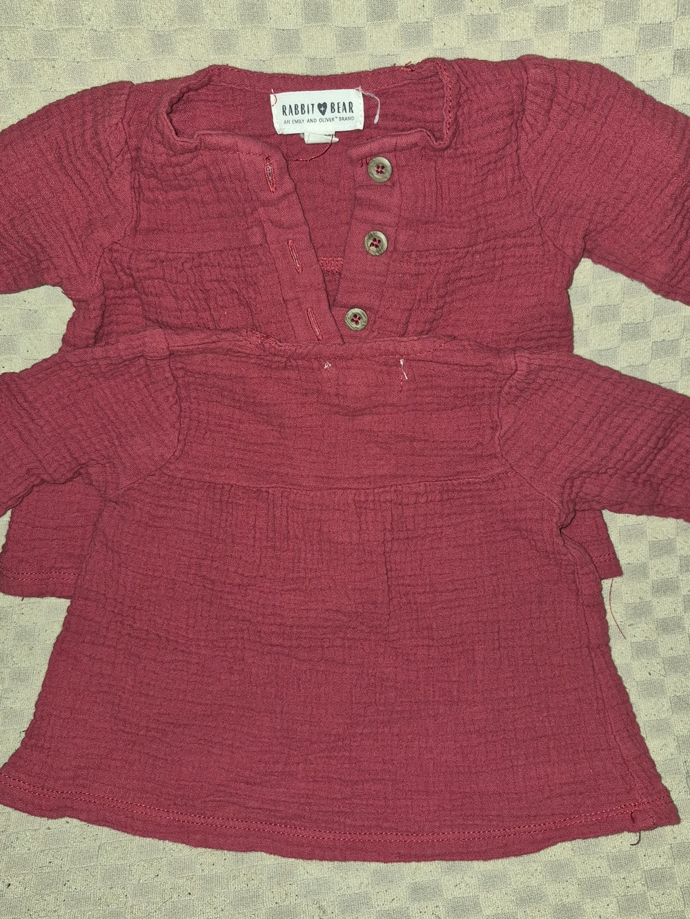 Girls' Long Sleeve Peasant Top - Rose Red